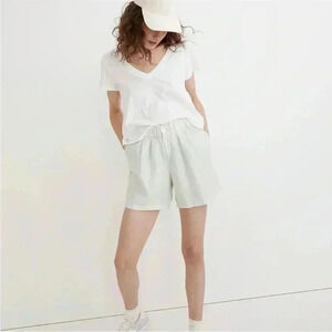 Madewell Linen-Blend Pull-On Pleated Shorts: Earth-Dyed Edition Sz XS